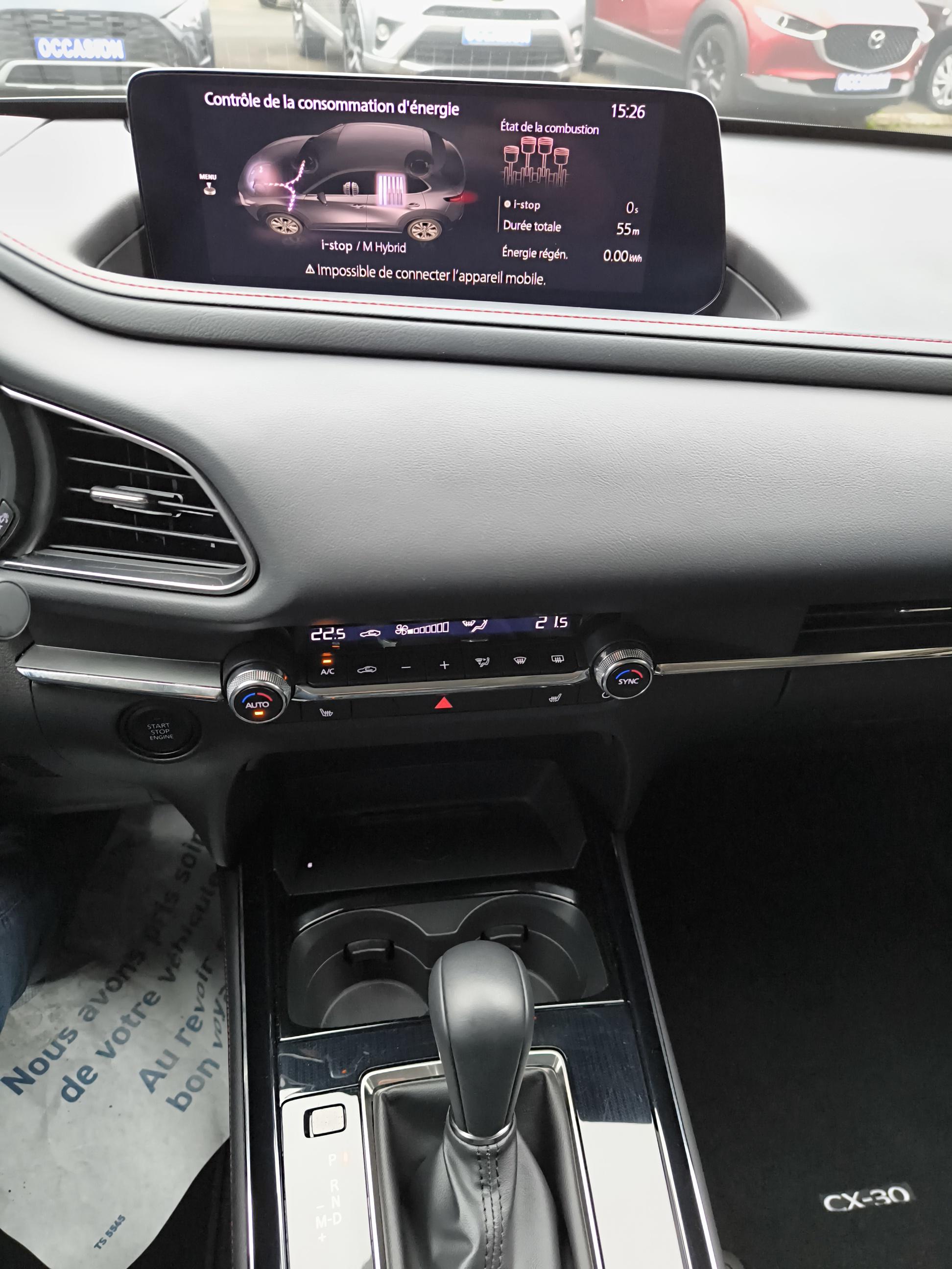 MAZDA CX-30 2.0L e-SKYACTIV X M Hybrid 186 ch 4x2 BVA6 Homura - Véhicule Occasion - Océane Auto MAZDA CX-30 2.0L e-SKYACTIV X M Hybrid 186 ch 4x2 BVA6 Homura - Véhicule Occasion Océane Auto